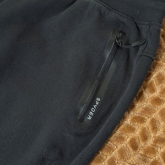 Spyder Active ProWeb Black Jogger Sweatpants Drawstring Zip Pockets Reflective L - Picture 4 of 13